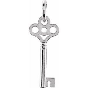 14K White Gold Posh Mommy® Key Charm/Pendant