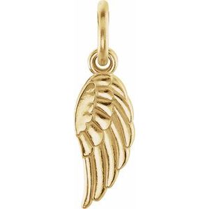 14K Yellow Gold Posh Mommy® Angel Wing Charm/Pendant