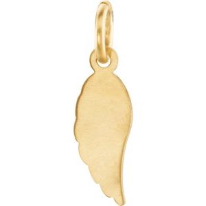 14K Yellow Gold Posh Mommy® Angel Wing Charm/Pendant – image 3