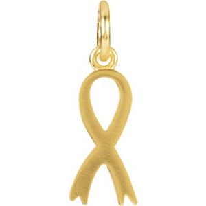14K Yellow Gold Posh Mommy® Breast Cancer Awareness Charm/Pendant – image 3