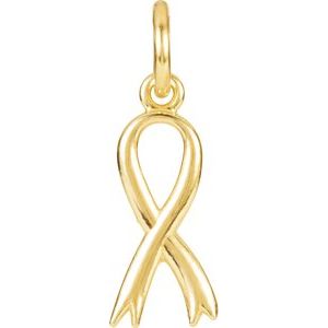 14K Yellow Gold Posh Mommy® Breast Cancer Awareness Charm/Pendant