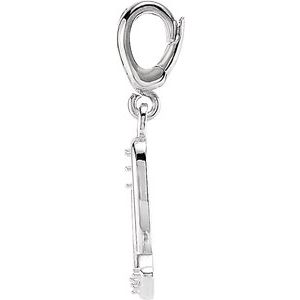 Sterling Silver Script Initial A .03 CTW Natural Diamond Charm/Pendant – image 2