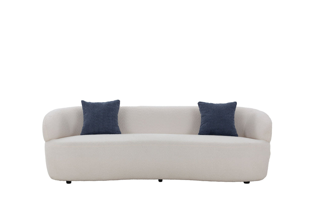 Mid Century Modern Curved Sofa, 3 Seat Cloud couch Boucle sofa Fabric Couch for Living Room, Bedroom, Office Beige
