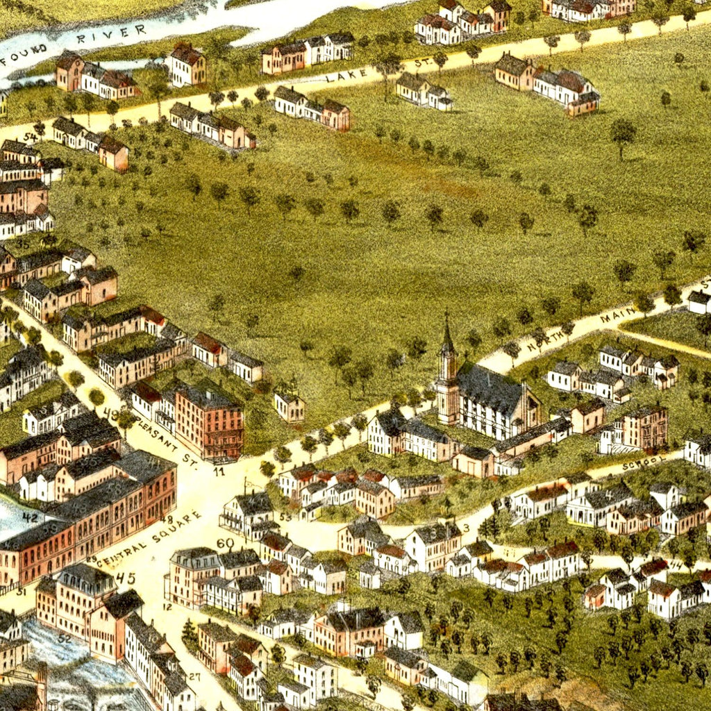 Vintage Map of Bristol, New Hampshire 1884