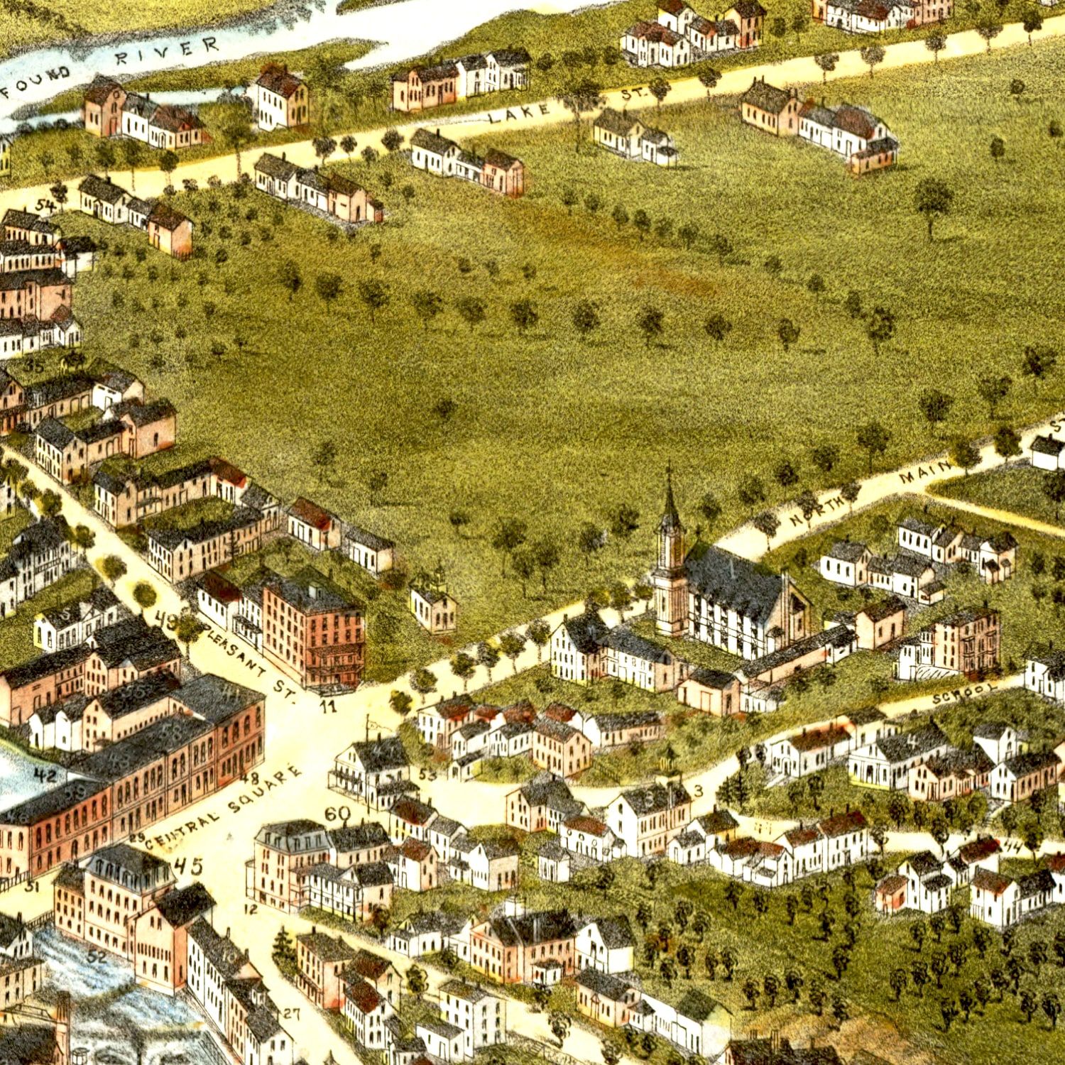 Vintage Map of Bristol, New Hampshire 1884