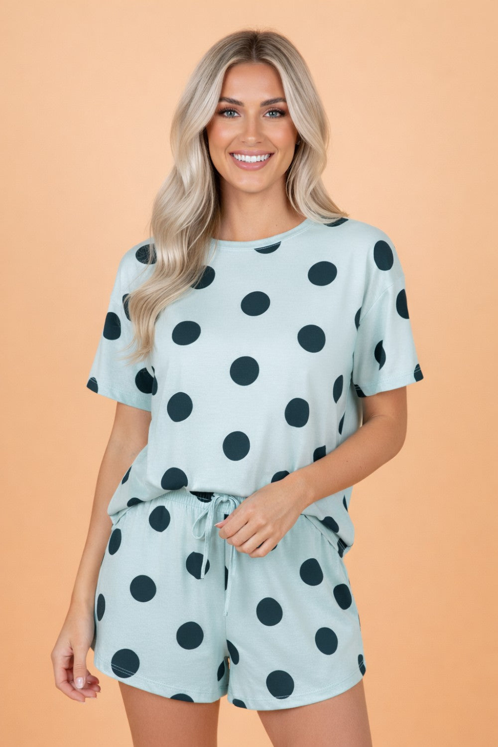 Polka Dot Tee & Drawstring Short Set