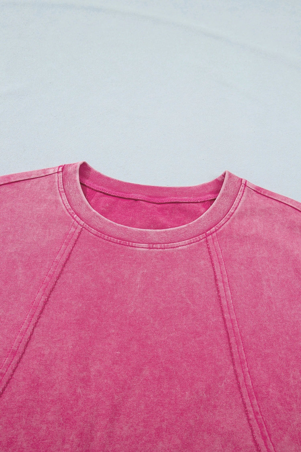 Mineral Wash Raw Seam Lace Cap Sleeve Top