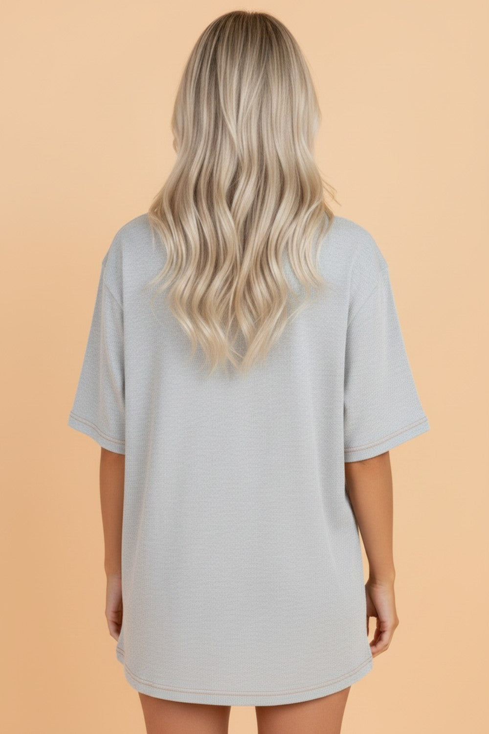 Reversible Contrast Stitching Mock Neck T-Shirt