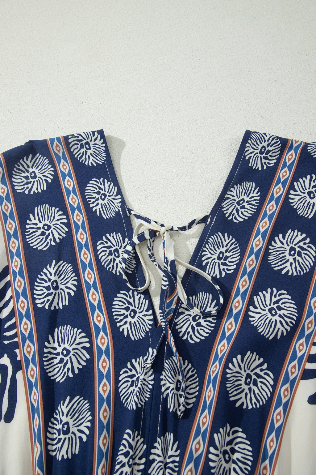Boho Floral Patchwork V-Neck Dolman Maxi Dress