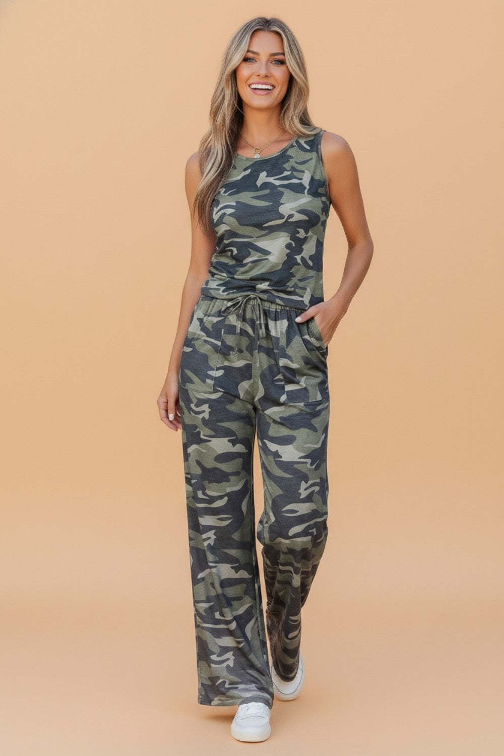 Camo Tank & Drawstring Pant Set