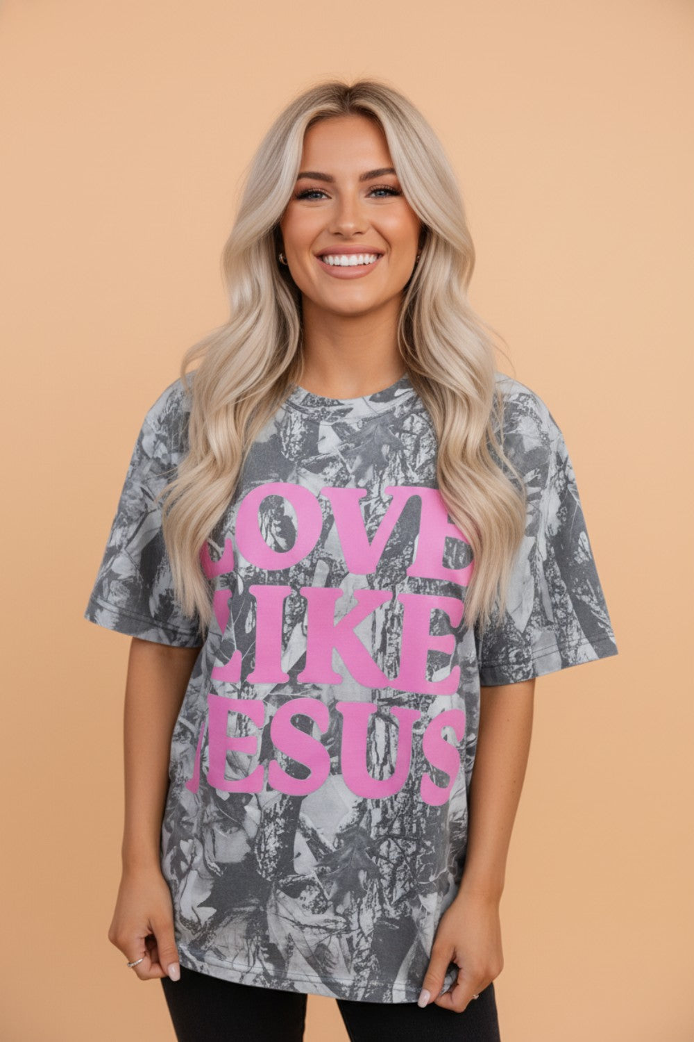 Love Like Jesus Camo Woodland Tee