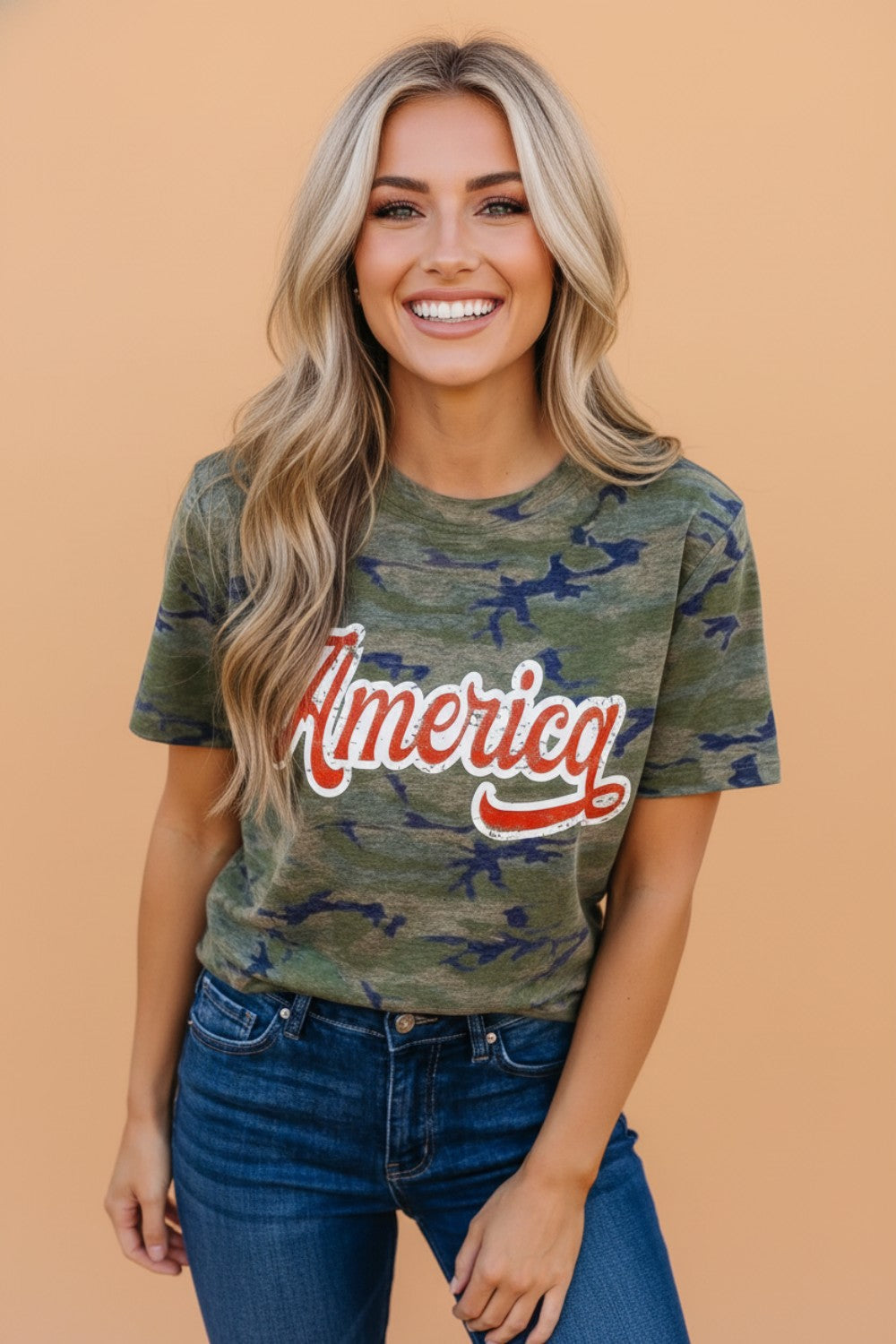 Camo America Patriotic Graphic Tee