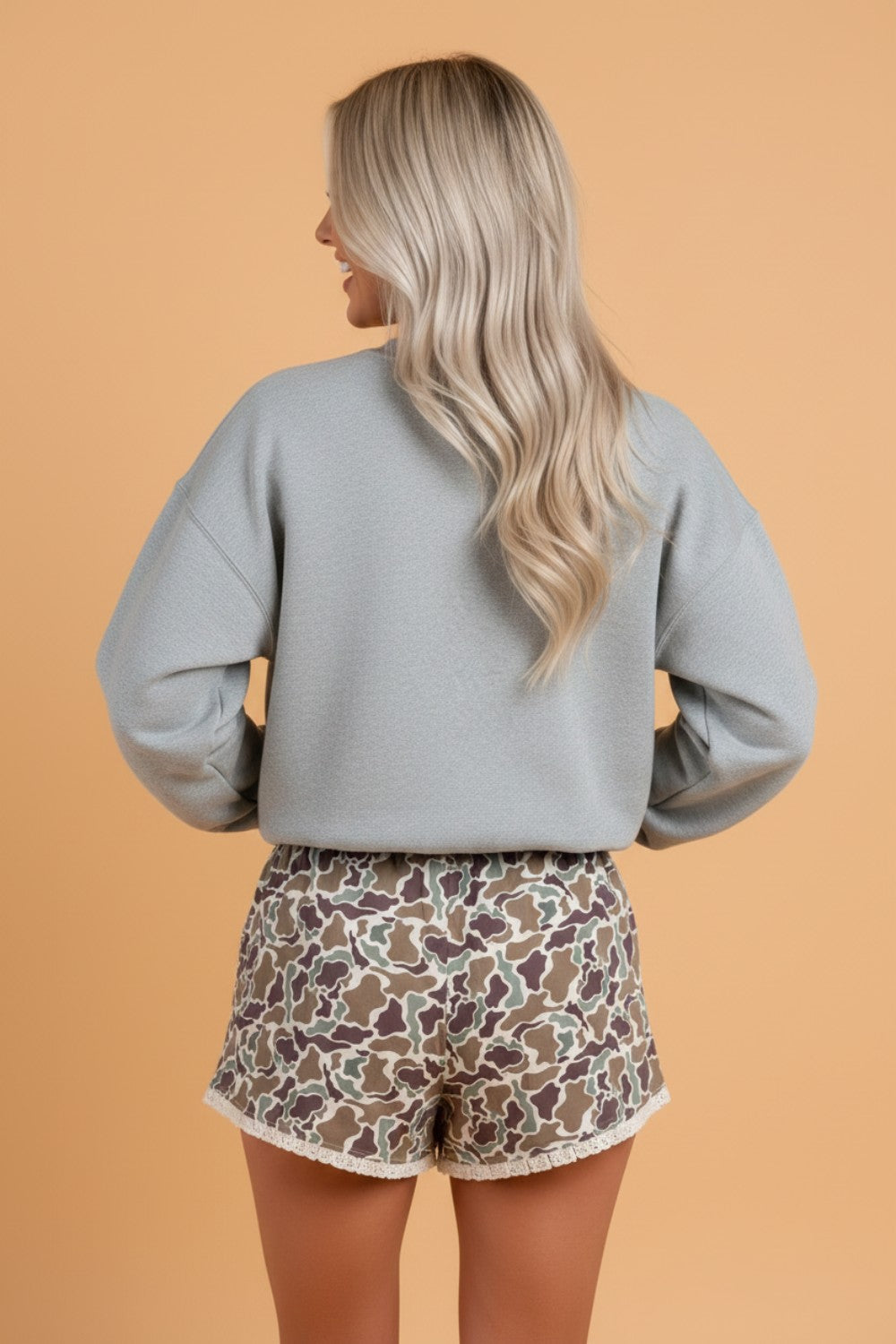 Camo Ruffle Hem Boxer Shorts