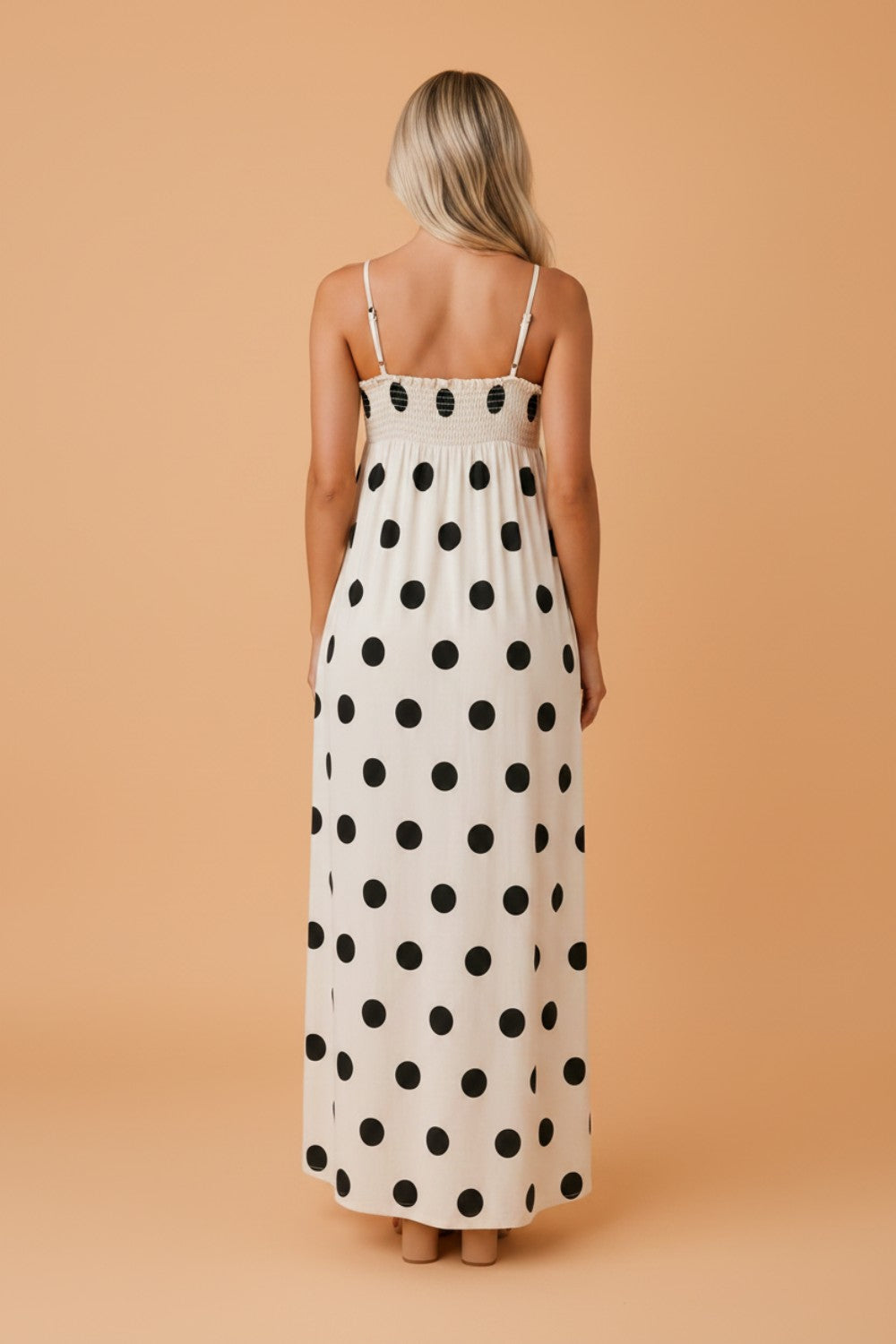 Polka Dot Spaghetti Strap Maxi Dress
