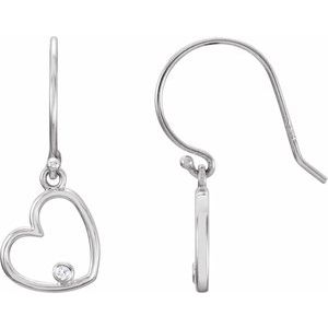 Sterling Silver 1.5 mm Round Left Heart Earring Mounting