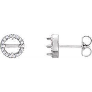 Platinum 4.5 mm Round .08 CTW Natural Diamond Semi-Set Earrings