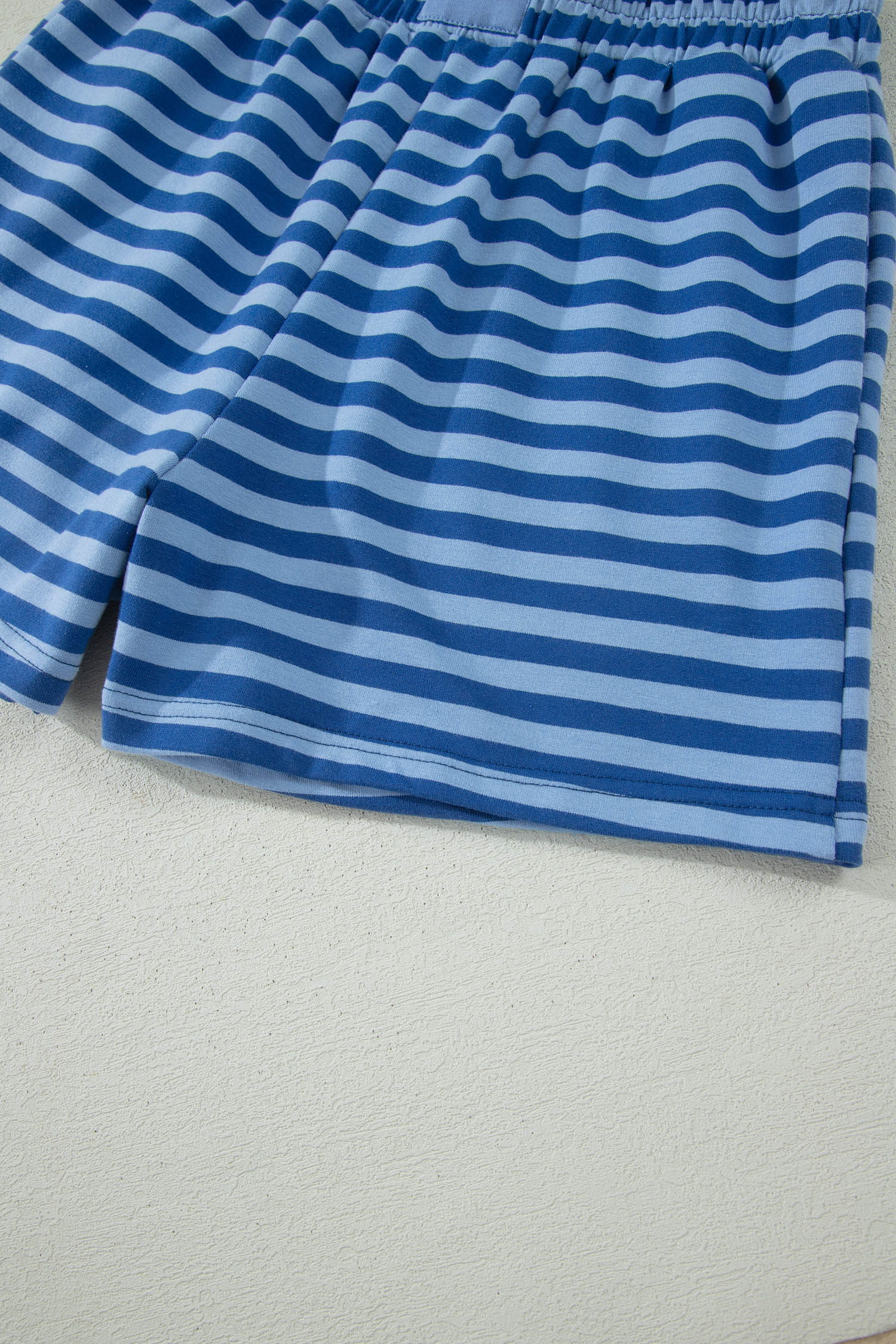 Stripe Short Sleeve Top & High Waist Short Set