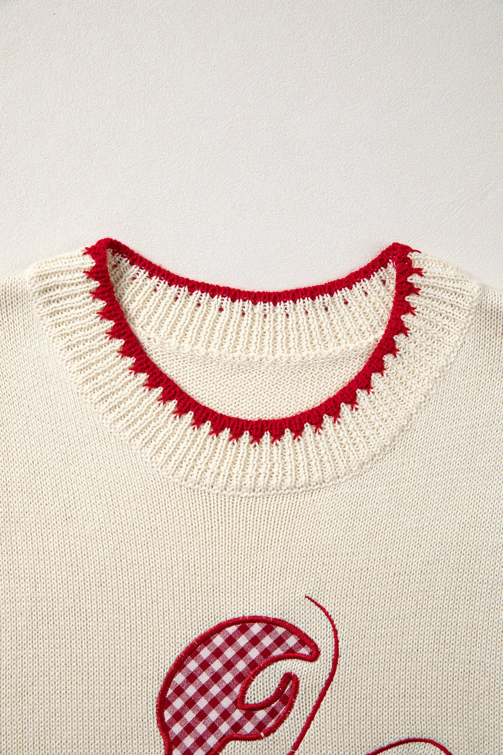 Gingham Plaid Crawfish Sleeveless Sweater Top