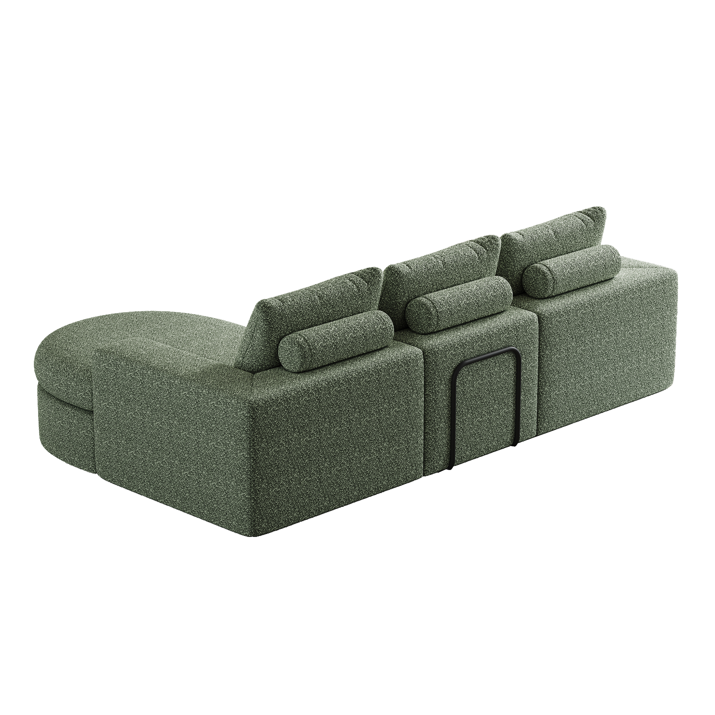 99-Inch Chenille Cloud Curved Sectional Sofa with Chaise, L-Shaped Modern Boneless Couch with Deep Seats, Chenille Sectional Sofa for Living Room and Bedroom, No Assembly Required