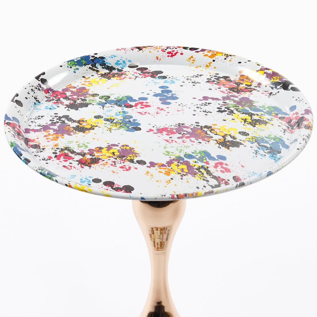 Mermaid Tail End Coffee Table Round Side Table, Modern Metal Pedestal Table, Minimalist Accent Table for Small Spaces, Drink Martini Table Decoration for Living Room