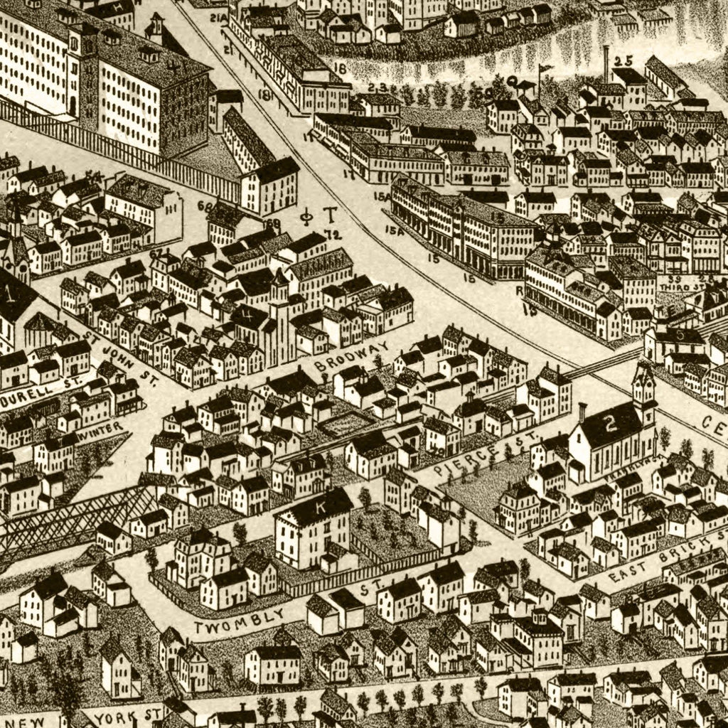 Vintage Map of Dover, New Hampshire 1888