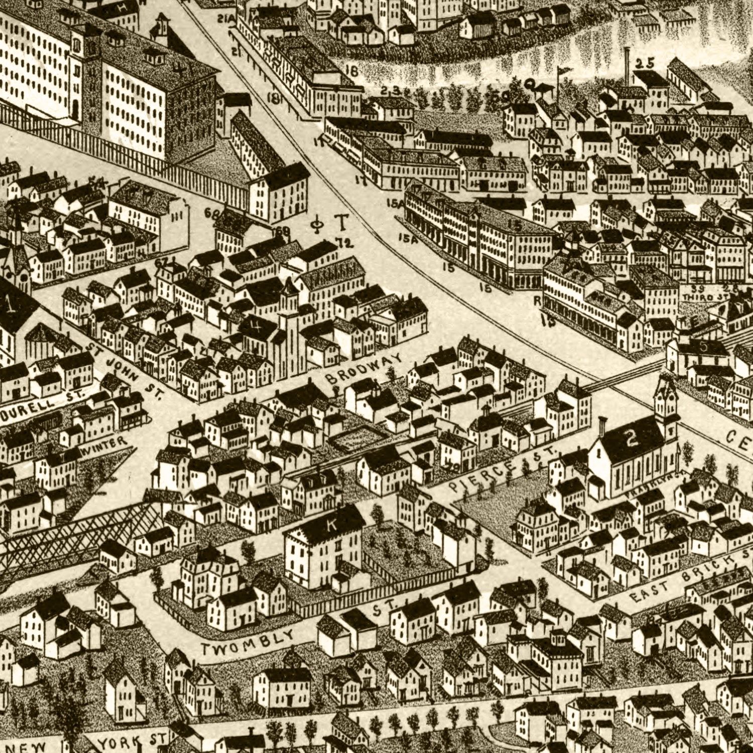 Vintage Map of Dover, New Hampshire 1888