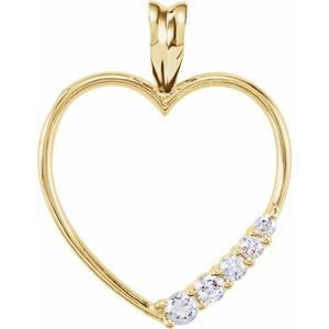 18K Yellow Gold 1/5 CTW Natural Diamond Journey Heart Pendant