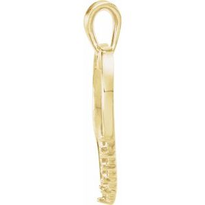 18K Yellow Gold 1/5 CTW Natural Diamond Journey Heart Pendant