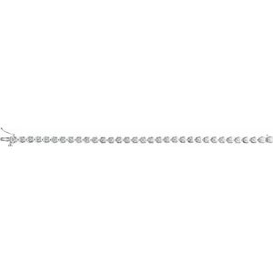 14K White Gold 2.5 mm Round Bezel-Set 7" Line Bracelet Mounting – image 2