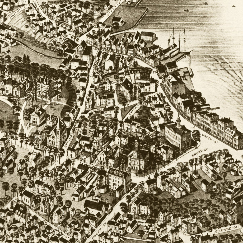 Vintage Map of Exeter, New Hampshire 1884