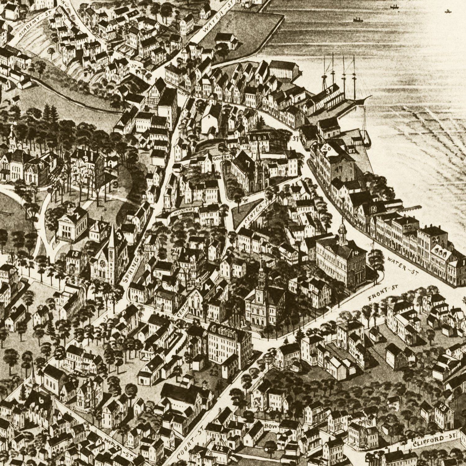 Vintage Map of Exeter, New Hampshire 1884