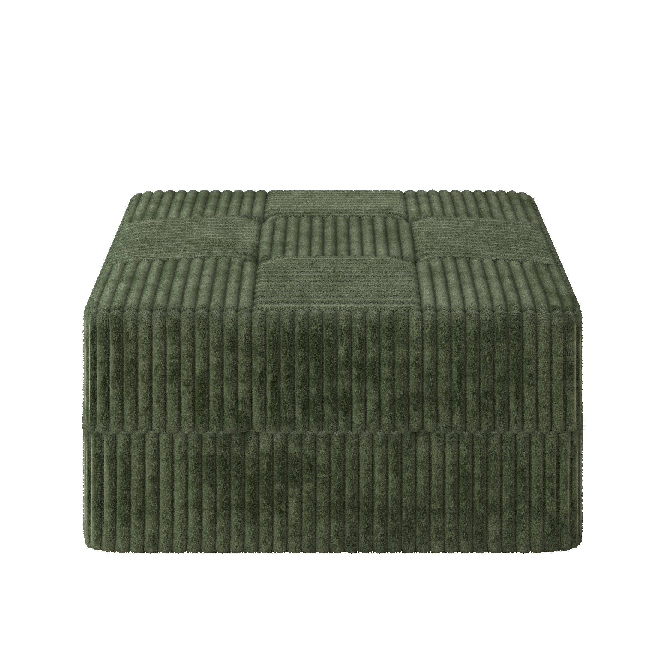 L shape Modular Sectional Sofa,DIY Compressed Sectional Sofa Modern Minimalist Style Corduroy Couch, Sleeper Sofa for Living Room, Bedroom, Comfy Compressed Sofa Couch Space-Efficient Design-GREEN