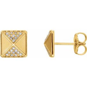 14K Yellow Gold 1/10 CTW Natural Diamond Earrings