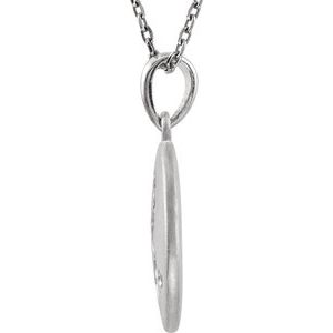 Sterling Silver .005 CT Natural Diamond Numeral 3 18" Necklace