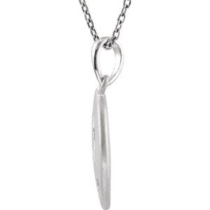 Sterling Silver .005 CT Natural Diamond Numeral 9 18" Necklace