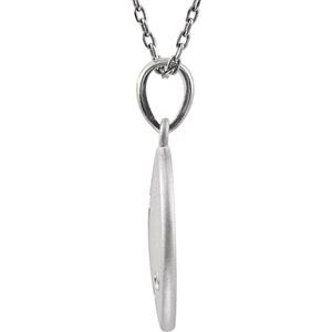 Sterling Silver .005 CT Natural Diamond Numeral 1 18" Necklace