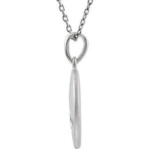 Sterling Silver .005 CT Natural Diamond Numeral 6 18" Necklace