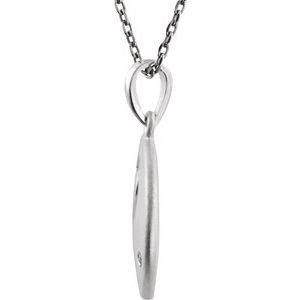 Sterling Silver .005 CT Natural Diamond Numeral 2 18" Necklace