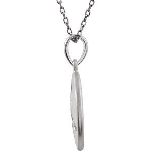 Sterling Silver .005 CT Natural Diamond Numeral 4 18" Necklace