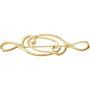 18K Yellow Gold Freeform Brooch