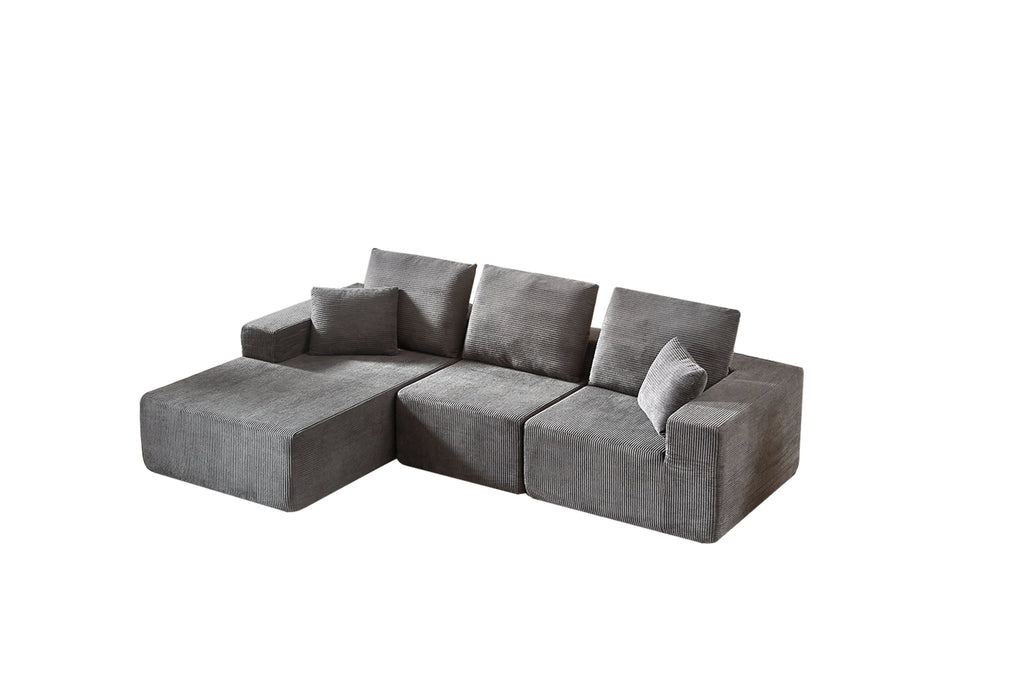 Modular Sectional Sofa with Chaise, Modern L Shaped Cloud Couch with Deep Seat, Sectional Couches for Living Room, Bedroom, Office, No Assembly Required