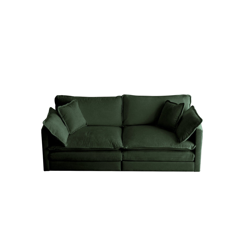 3 Piece Sofa Set Oversized Sofa Comfy Sofa Couch, 2 Pieces of 2 Seater and 1 Piece of 3 Seater Sofa  for Living Room, Deep Seat Sofa Green Chenille