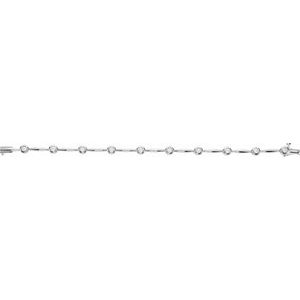 14K White Gold 1 CTW Natural Diamond Line 7 1/4" Bracelet – image 2