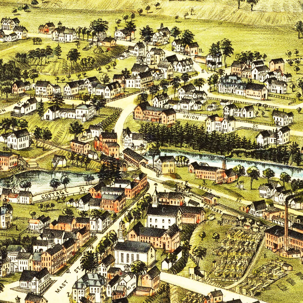 Vintage Map of Goffstown, New Hampshire 1887