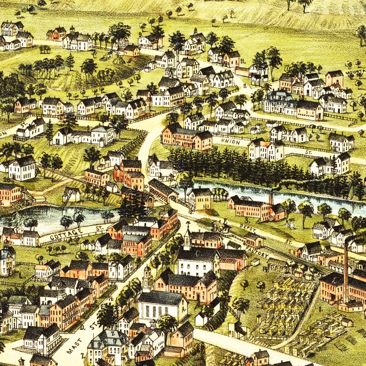 Vintage Map of Goffstown, New Hampshire 1887