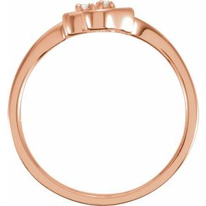 14K Rose Gold .02 CTW Natural Diamond Double Heart Ring