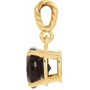 14K Yellow Gold Natural Black Onyx Rope Pendant