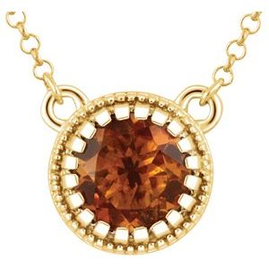 14K Yellow Gold Natural Citrine "November" 18" Birthstone Necklace