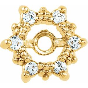 14K Yellow Gold 1/10 CTW Natural Diamond Earring Jackets