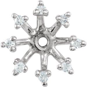 14K White Gold 6.6 mm ID Earring Jacket Mounting